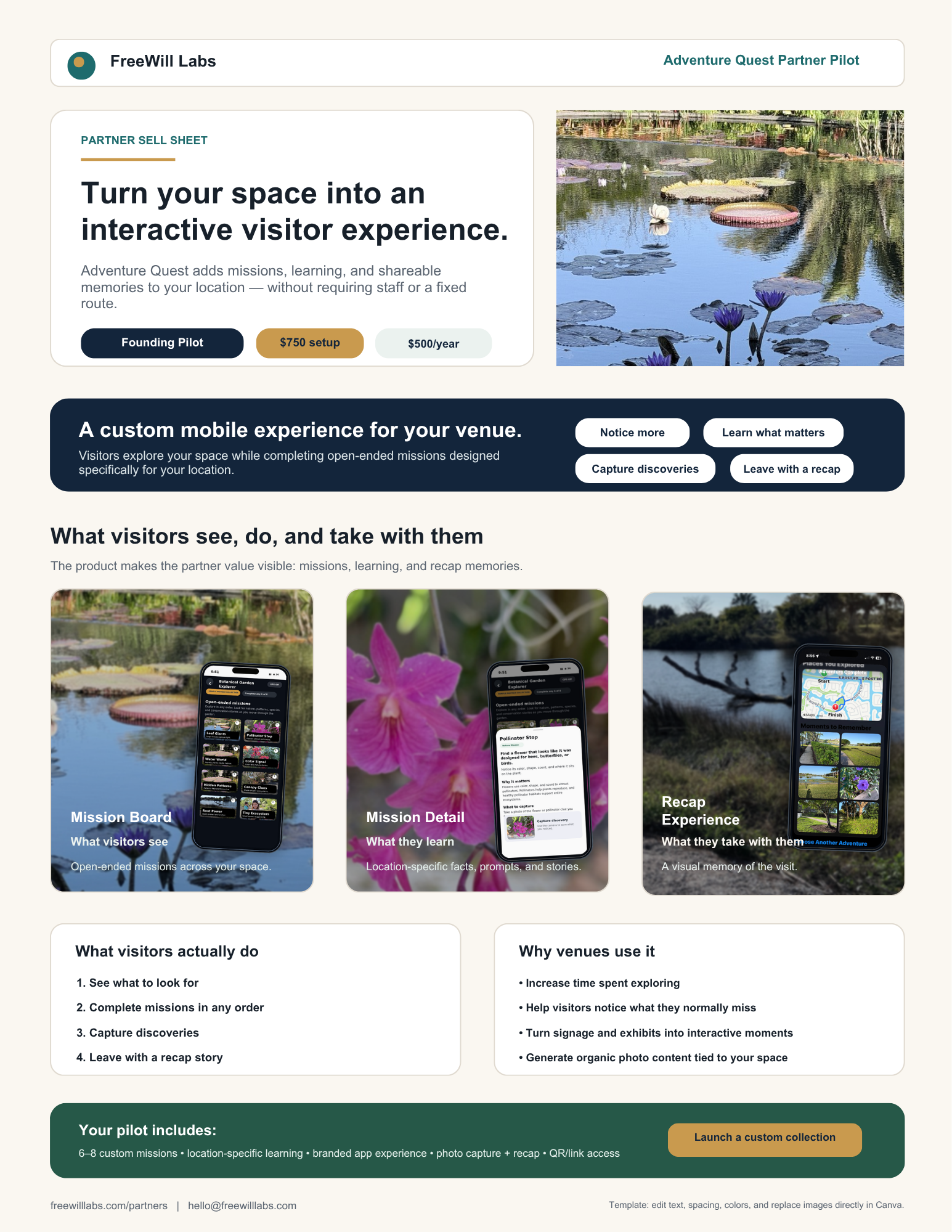 Adventure Quest partner sell sheet example