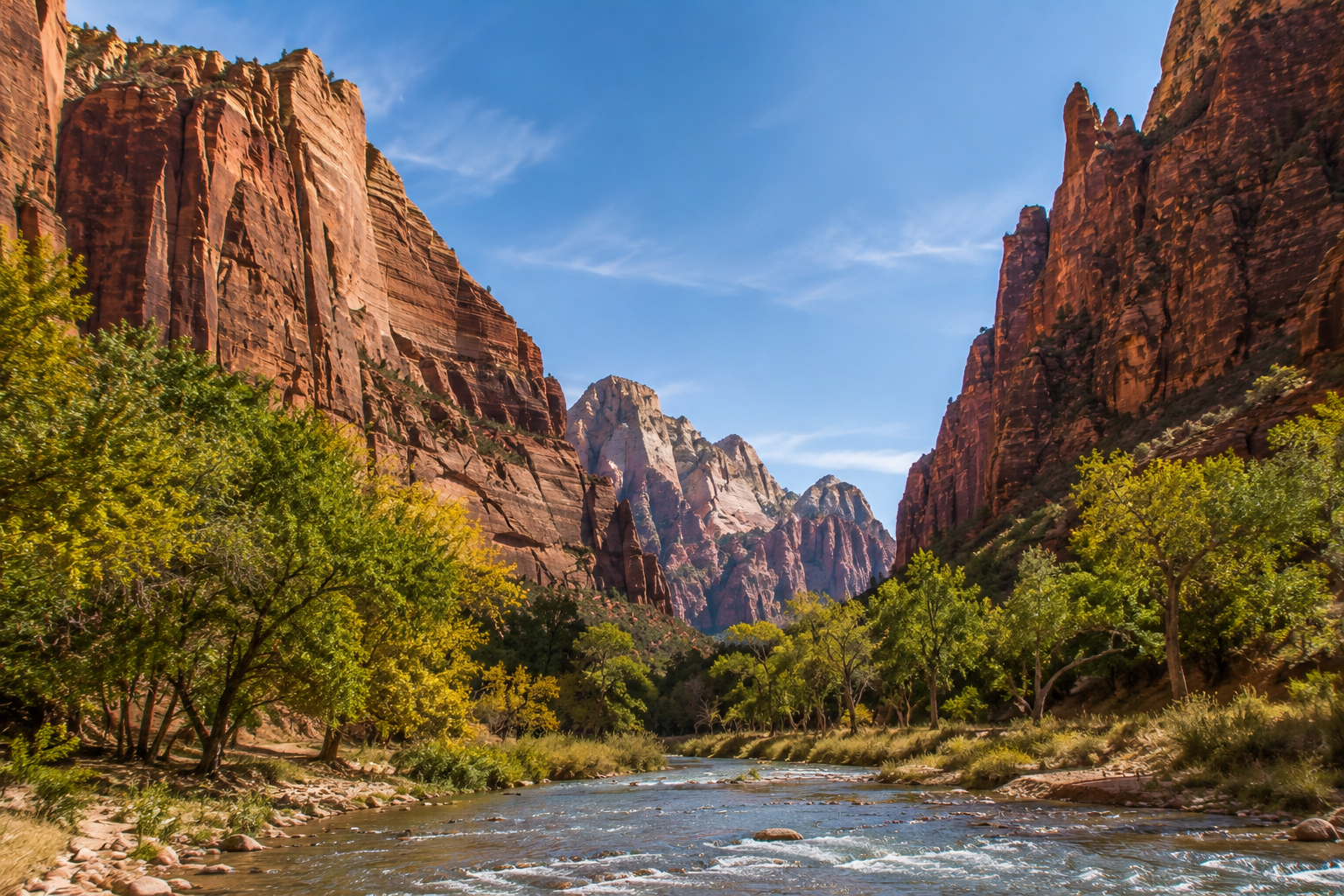 Zion National Park canyon and Virgin River